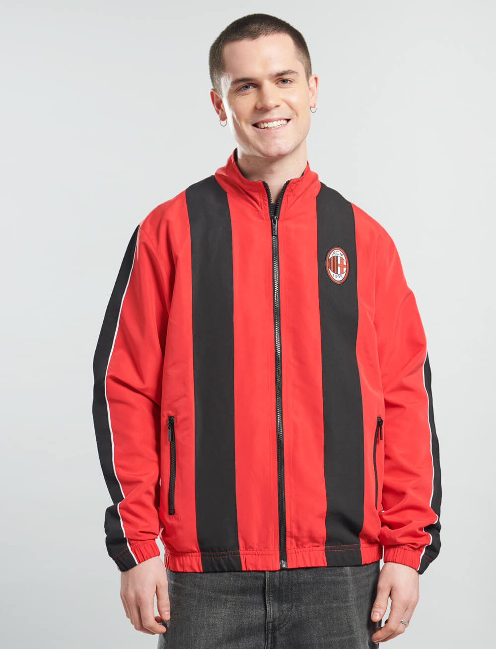 Official AC Milan 1998 Archive Track Jacket - Red - The World Football Store