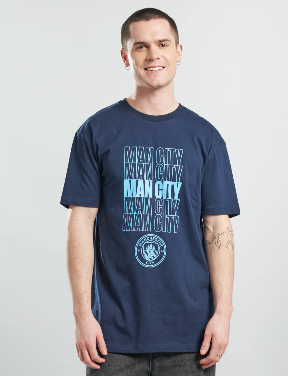 Official Manchester City Graphic T-Shirt - Navy - The World Football Store
