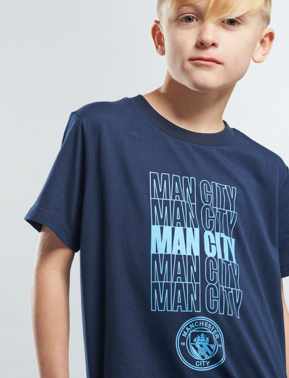 Official Manchester City Kids Graphic T-Shirt - Navy - The World Football Store