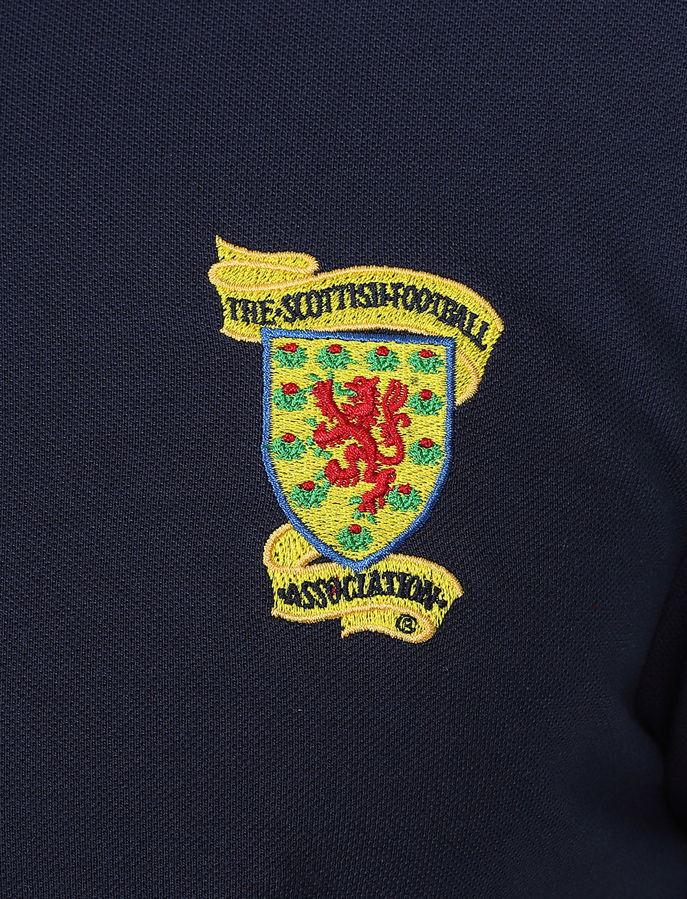 Official Team Scotland Retro Tipped Polo Shirt - Navy - The World Football Store