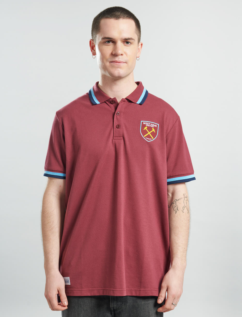 Official West Ham United Tipped Polo - Claret - The World Football Store