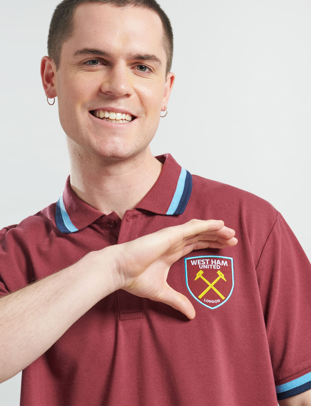 Official West Ham United Tipped Polo - Claret - The World Football Store