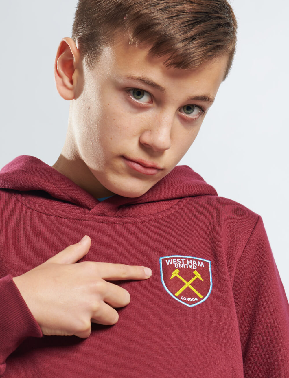 Official West Ham United Kids Crest Hoodie - Claret - The World Football Store