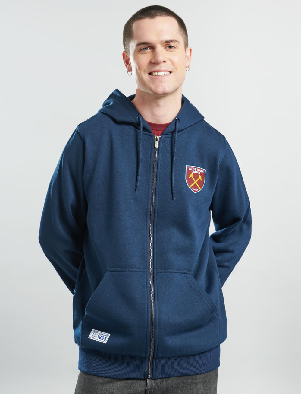 Official West Ham United Zip Hoodie - Navy - The World Football Store