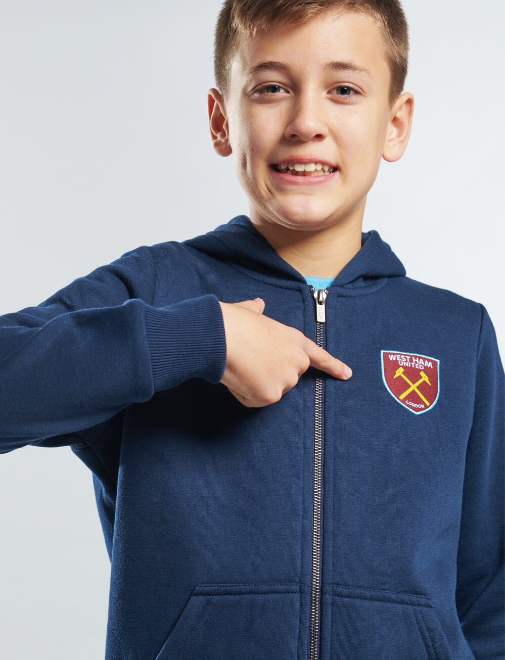 Official West Ham United Kids Zip Hoodie - Navy - The World Football Store