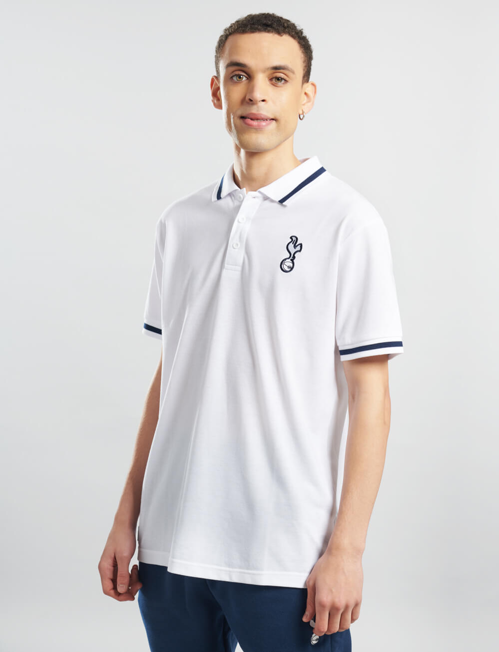 Official Tottenham Tipped Polo - White - The World Football Store