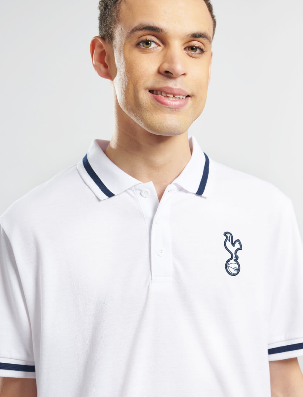 Official Tottenham Tipped Polo - White - The World Football Store