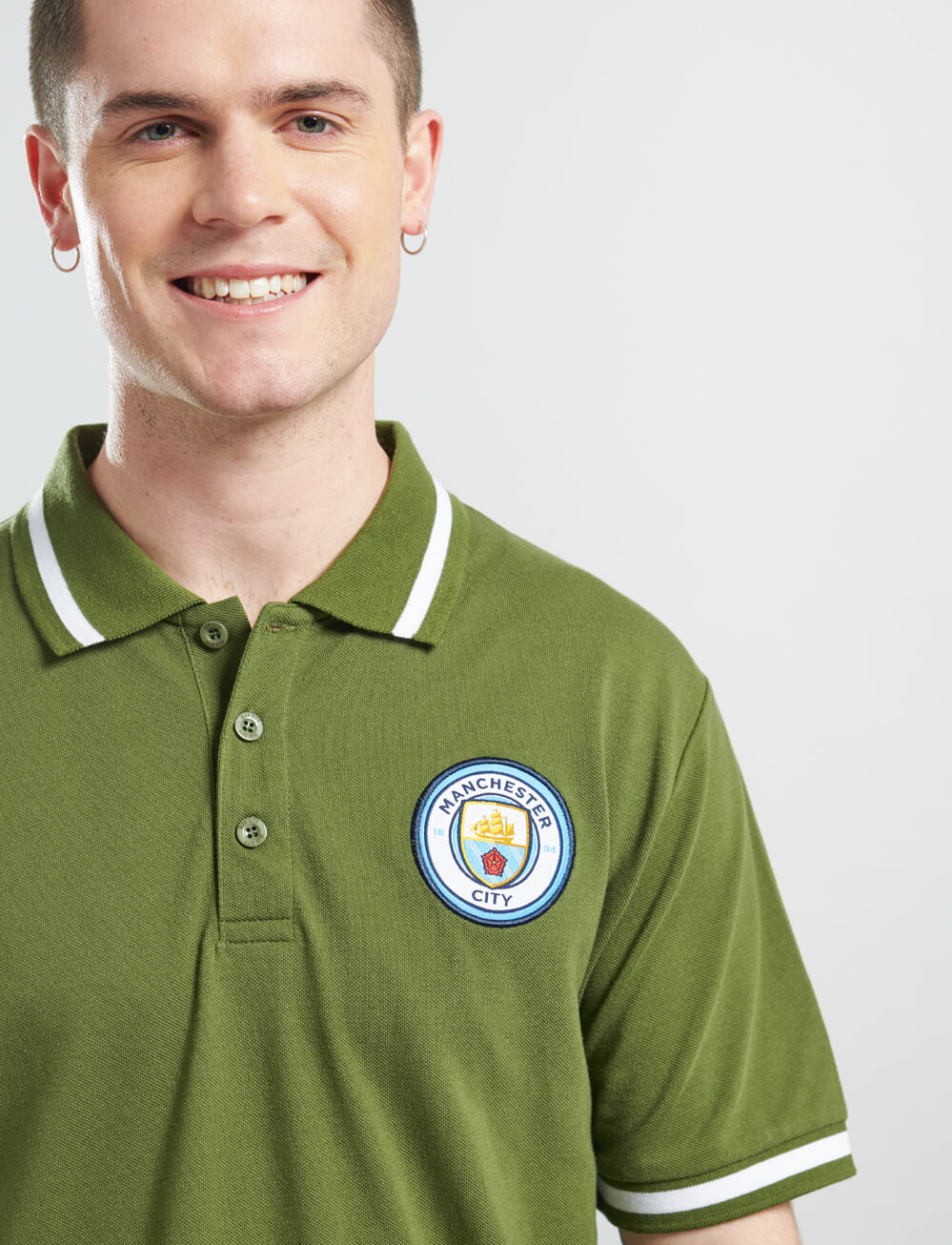 Official Manchester City Tipped Polo - Cypress - The World Football Store