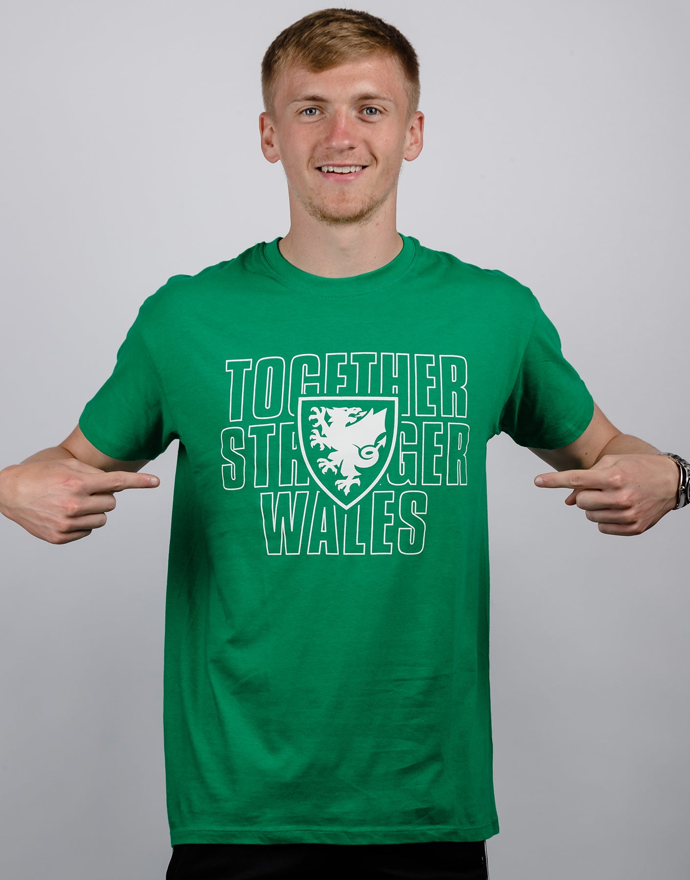 Official Team Wales 'Together Stronger' T-Shirt - Green - The World Football Store