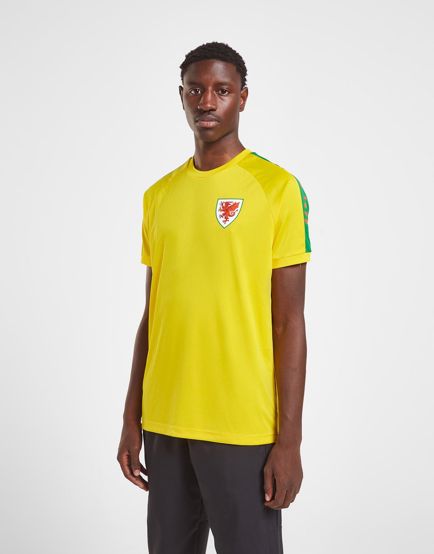 Official Team Wales Sleeve Print T-Shirt - Yellow - The World Football Store