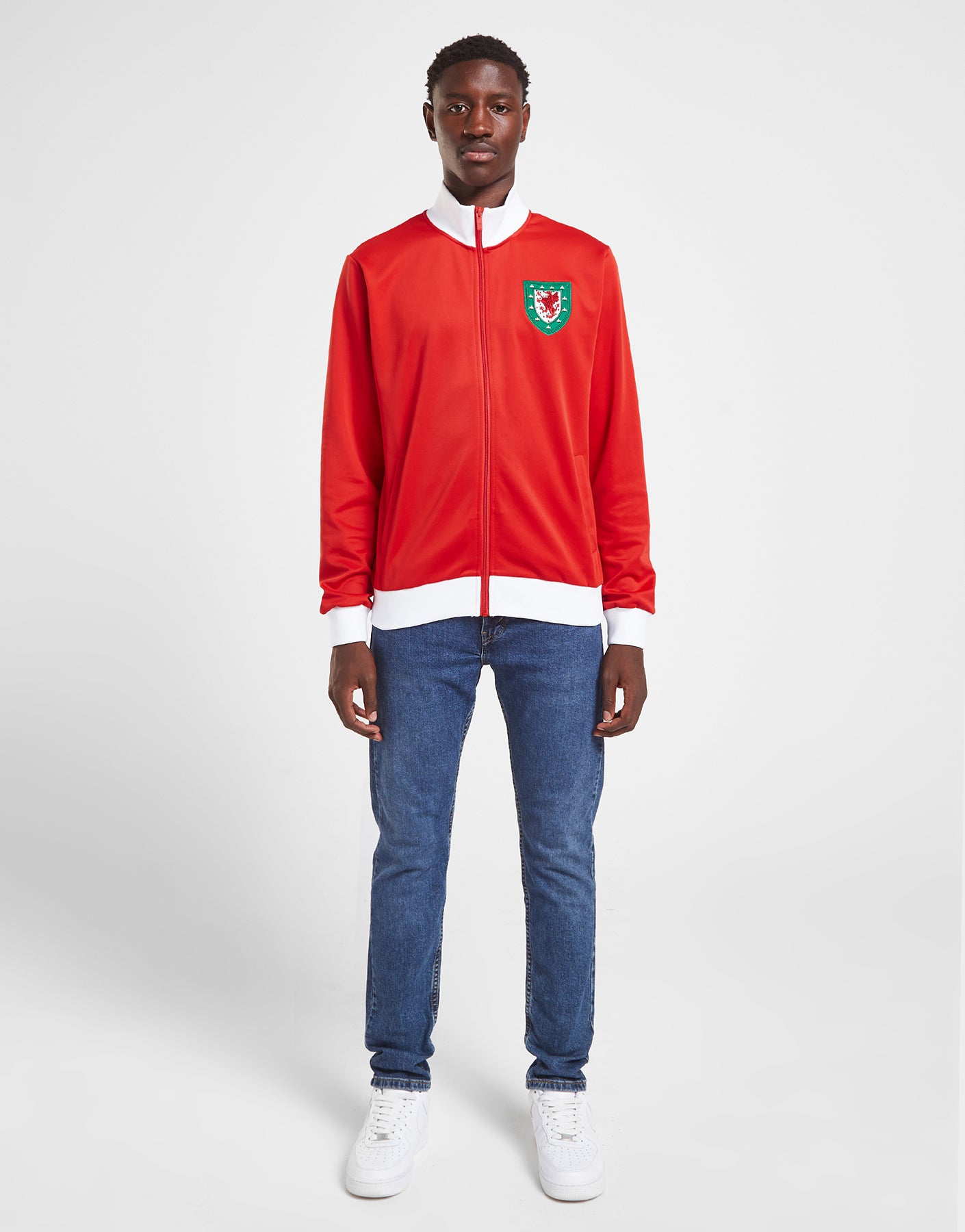 Official Team Wales Retro Track Top - Red - The World Football Store