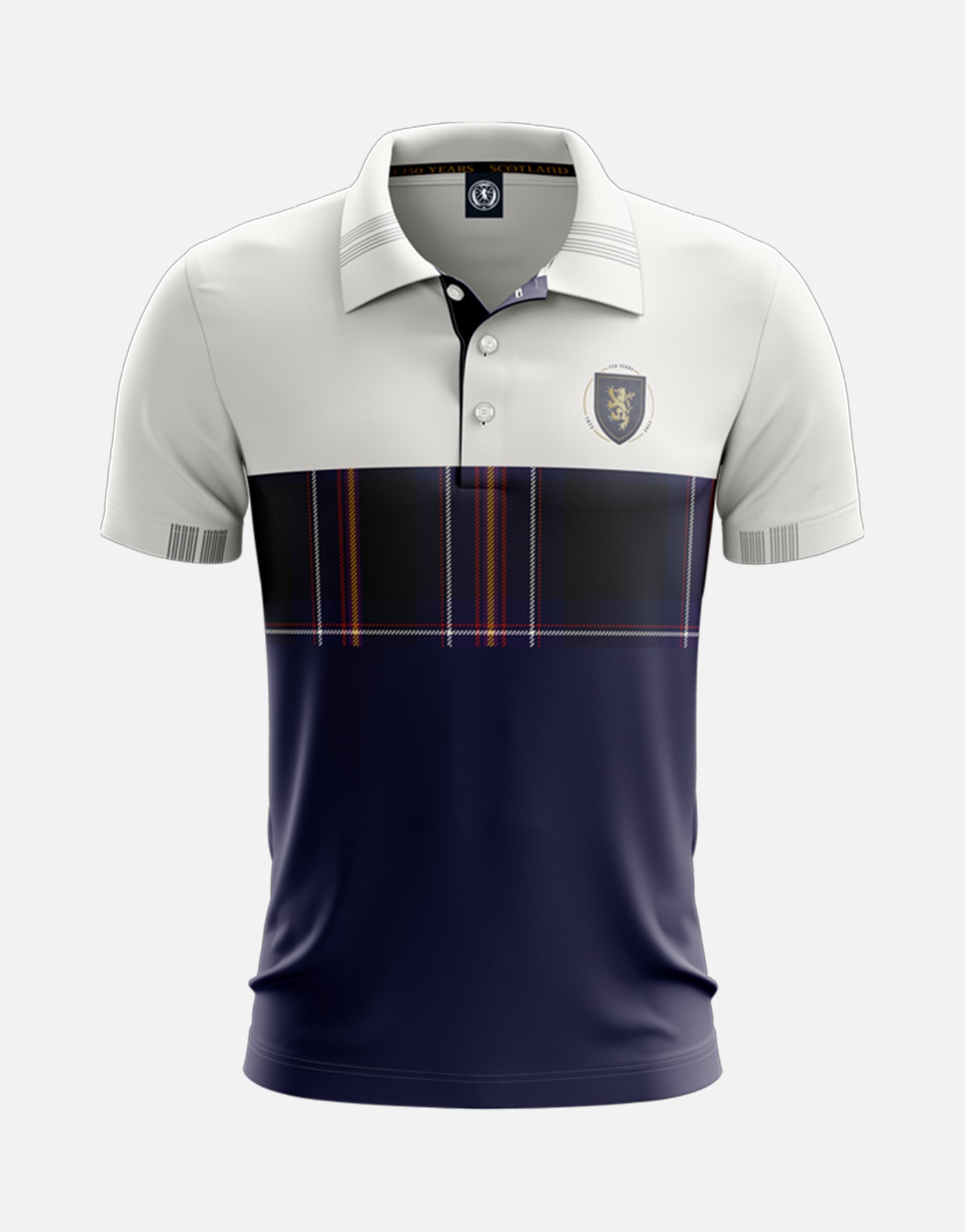 Official Team Scotland 150th Anniversary Check Polo Shirt - The World Football Store