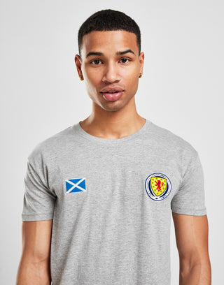 Official Team Scotland Flag and Badge T-Shirt Grey