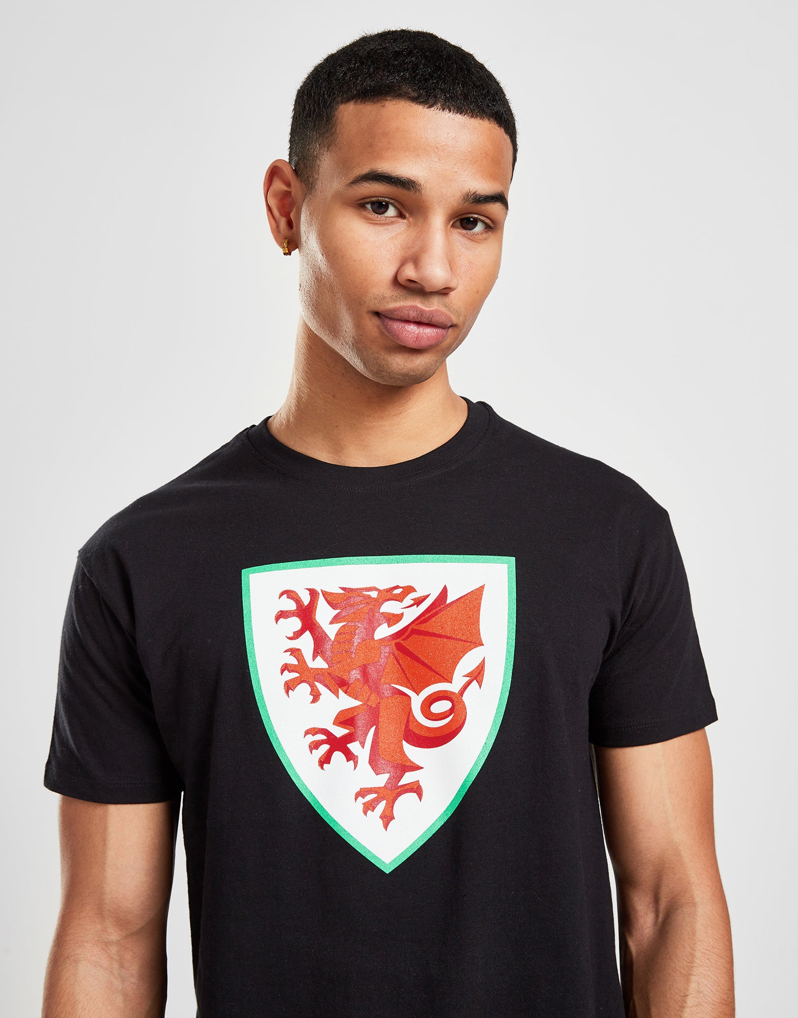 Official Team Wales Crest T-Shirt - Black - The World Football Store