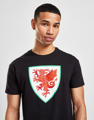 Official Team Wales Crest T-Shirt Black