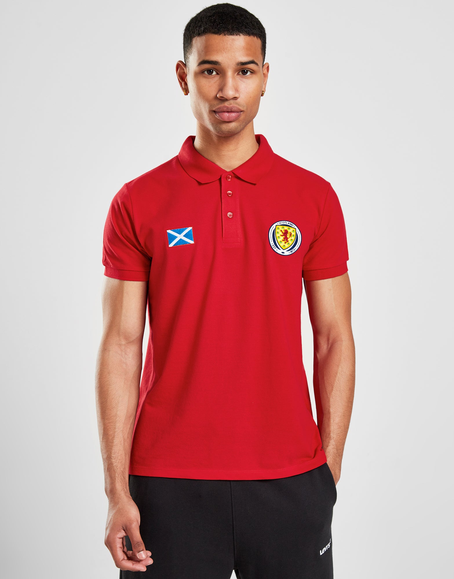 Official Team Scotland Polo - Red - The World Football Store