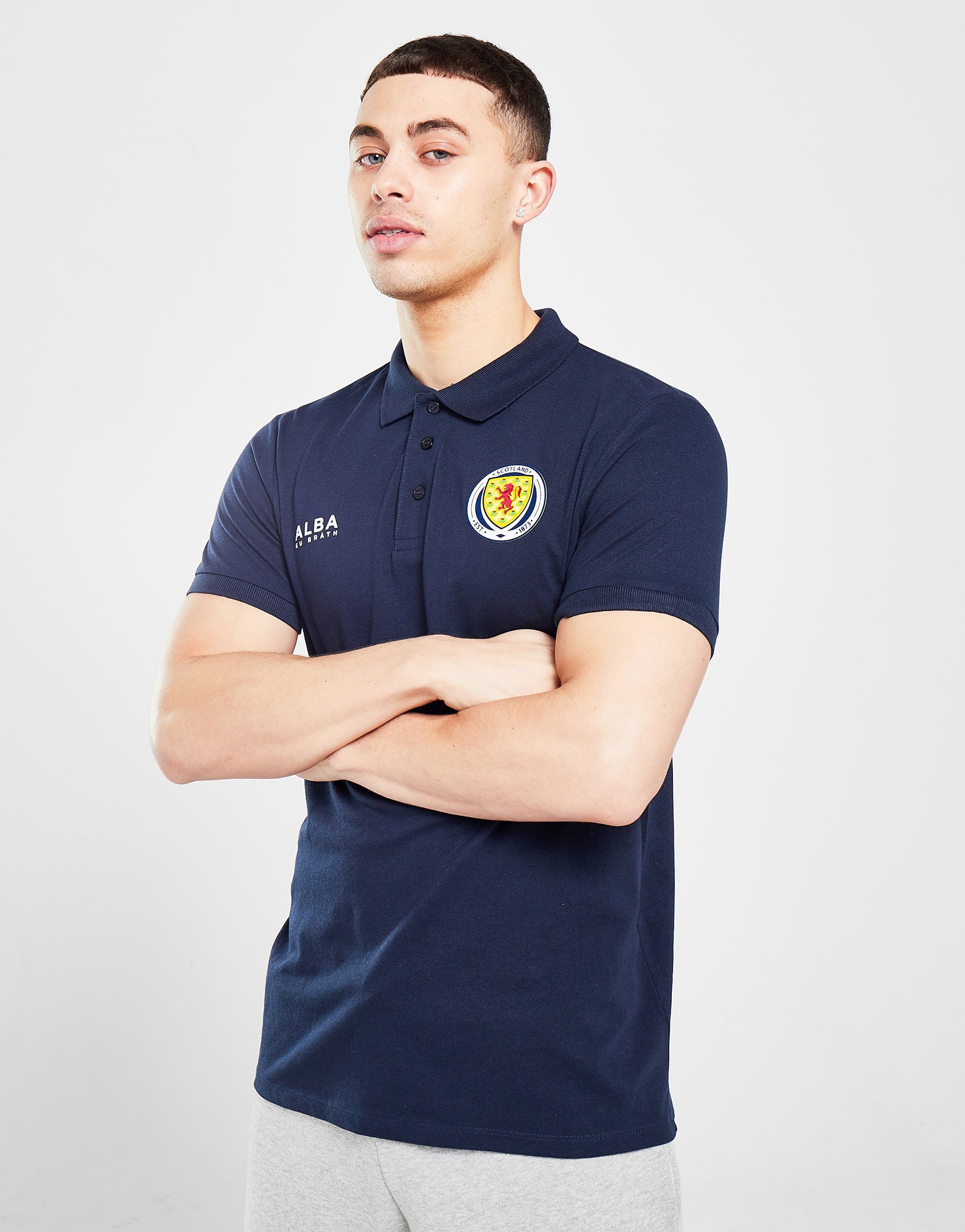 Official Team Scotland Polo - Navy - The World Football Store