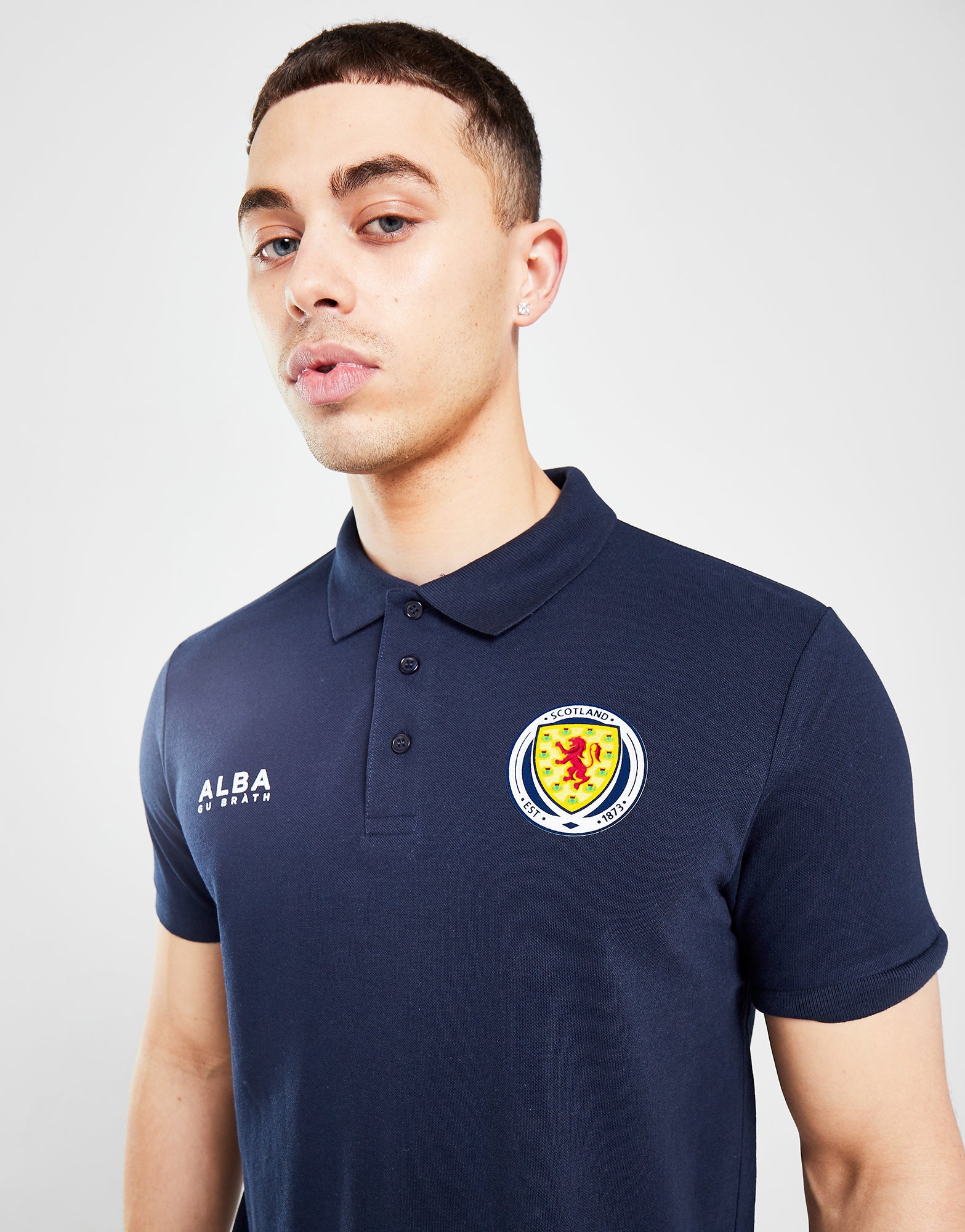 Official Team Scotland Polo Navy The World Football Store