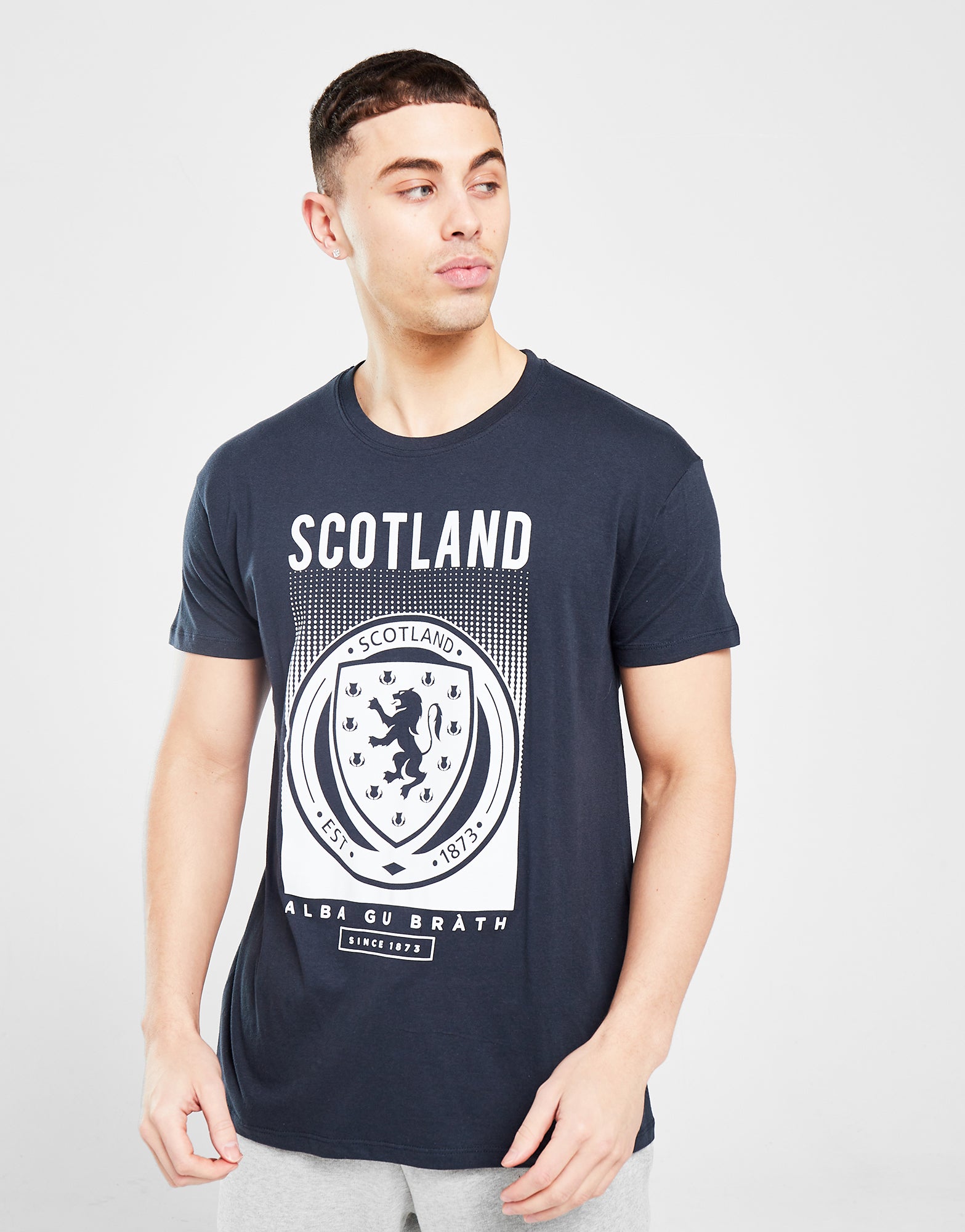 Official Team Scotland Faded Short Sleeve T-Shirt - Navy - The World Football Store