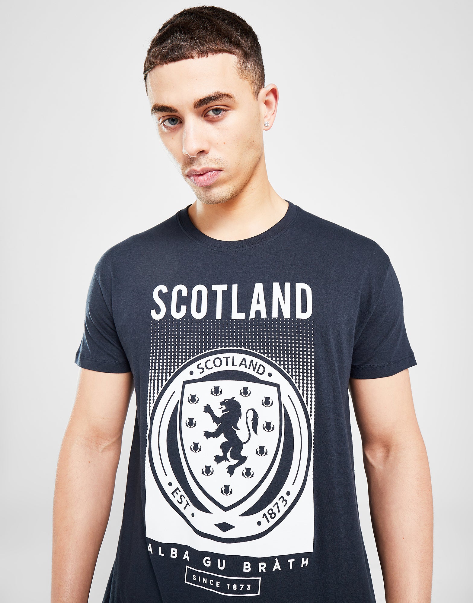 Official Team Scotland Faded Short Sleeve T-Shirt - Navy - The World Football Store