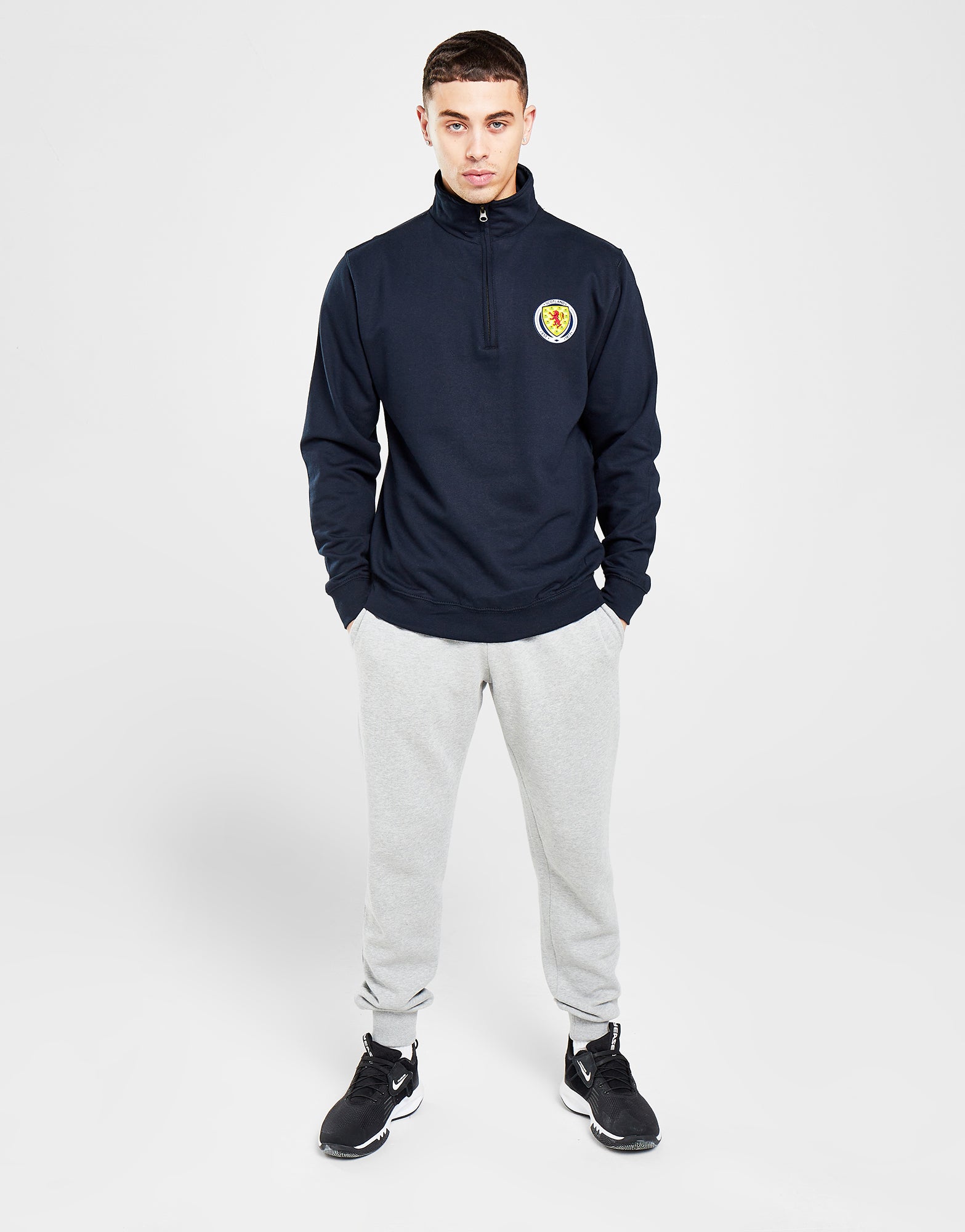 Official Team Scotland Crest Badge Zip Sweat - Navy