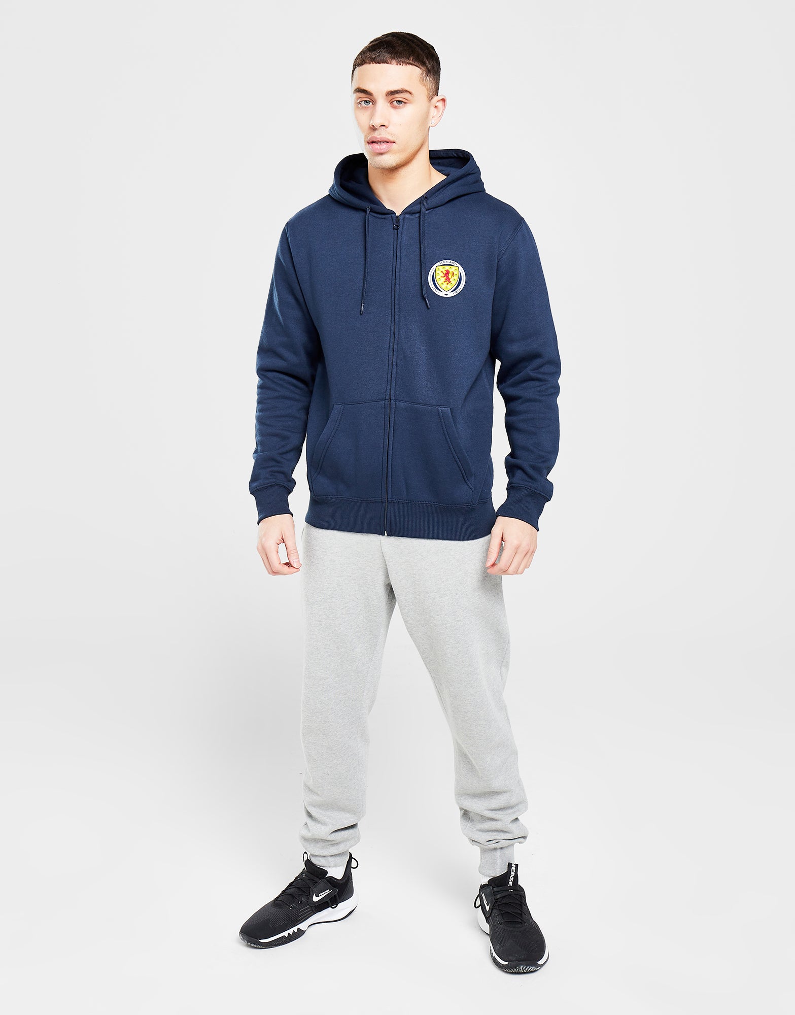 Official Team Scotland Crest Badge Zip Hoodie - Navy