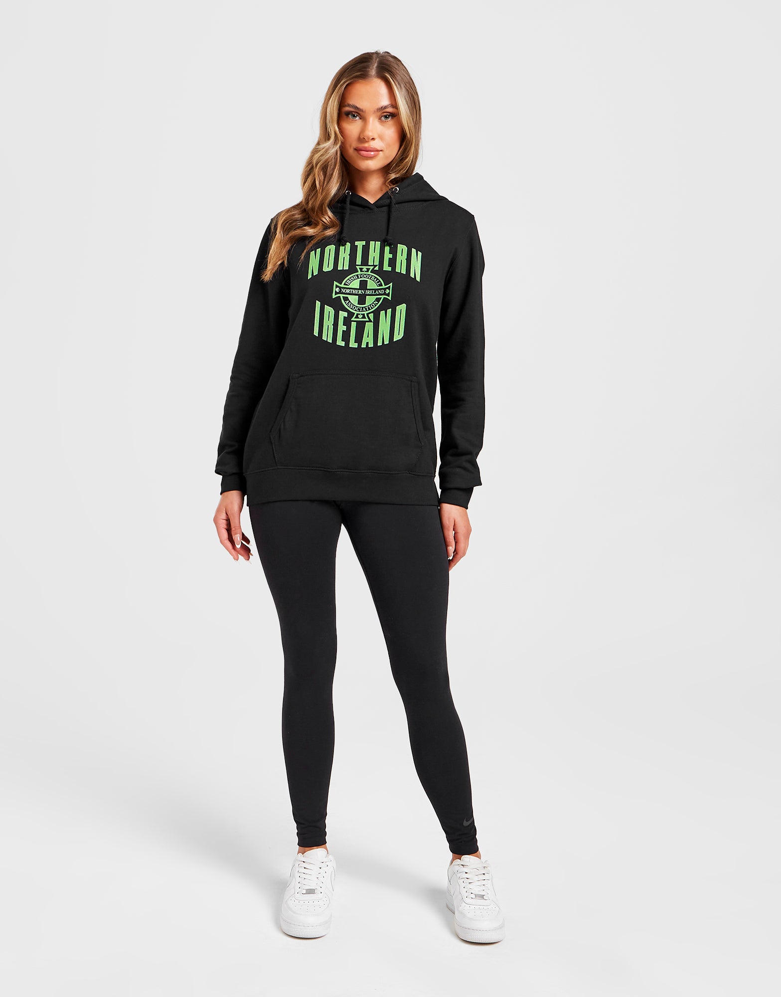 Official Northern Ireland Crest Graphic Hoodie Womens - Navy - The World Football Store