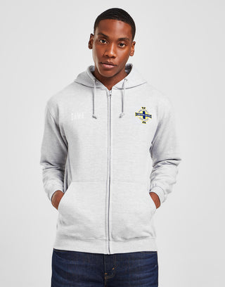 Official Northern Ireland Crest Zip Hoodie - Grey Marl