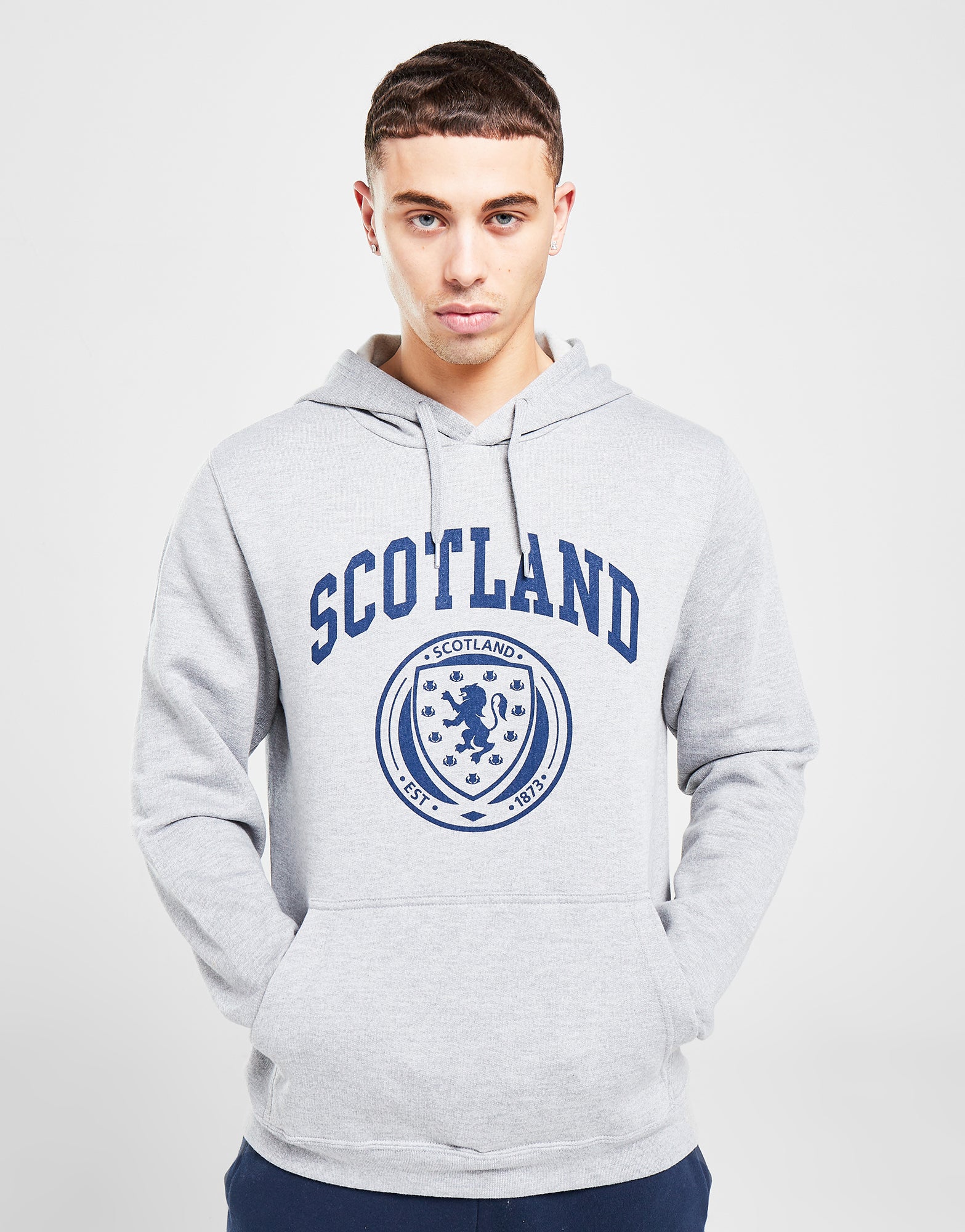 Official Team Scotland Crest Logo Hoodie - Grey - The World Football Store