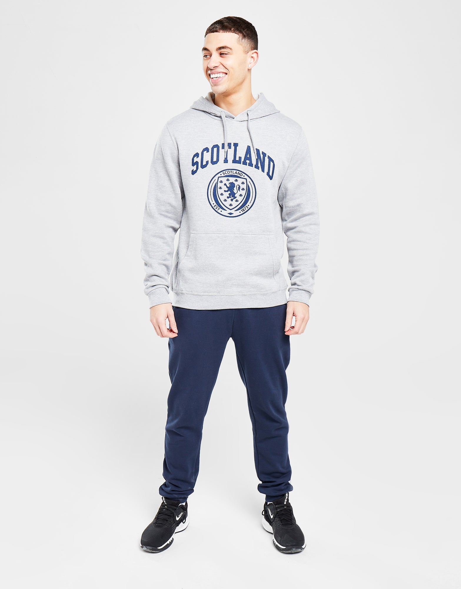 Official Team Scotland Crest Logo Hoodie - Grey - The World Football Store