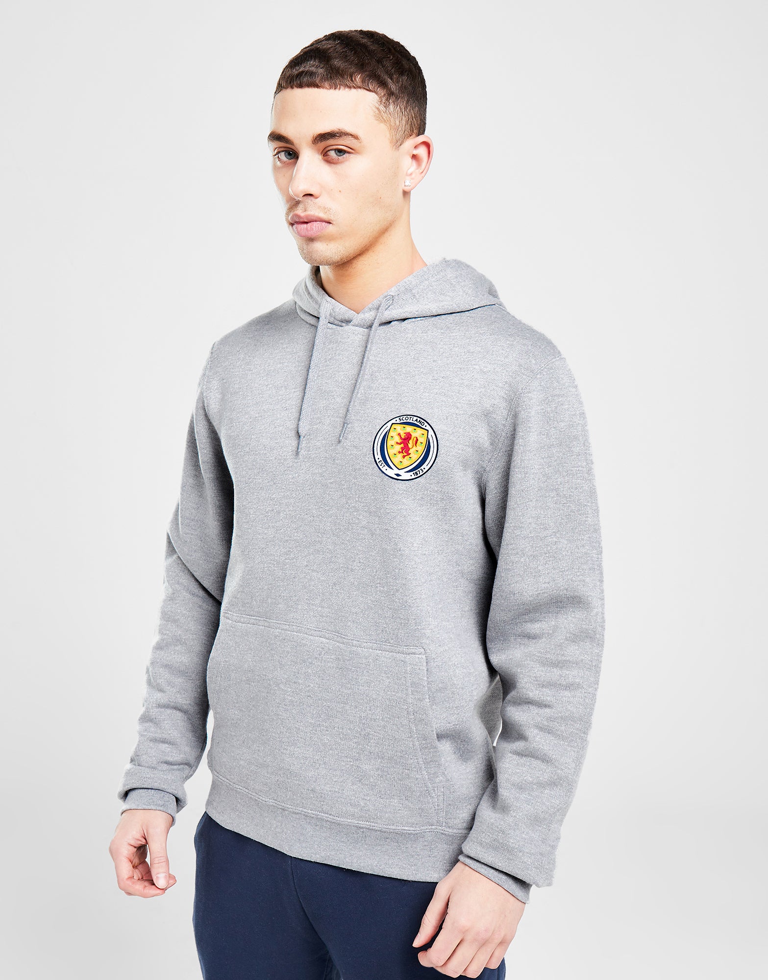 Official Team Scotland Crest Badge Hoodie - Grey - The World Football Store