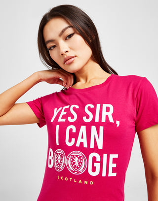 Official Team Scotland Womens "I CAN BOOGIE" T-Shirt Pink