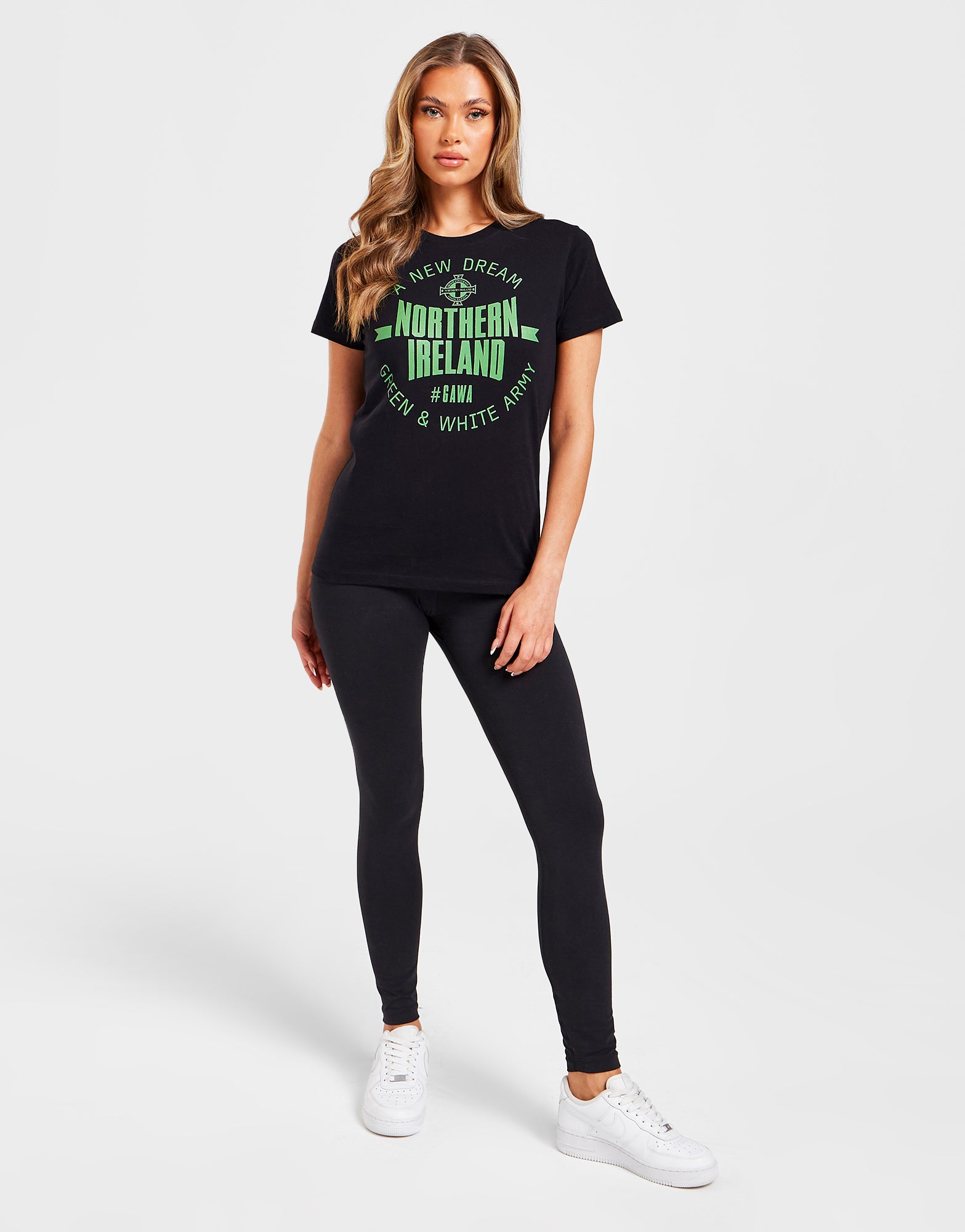 Official Northern Ireland Graphic T-Shirt Womens - Black - The World Football Store