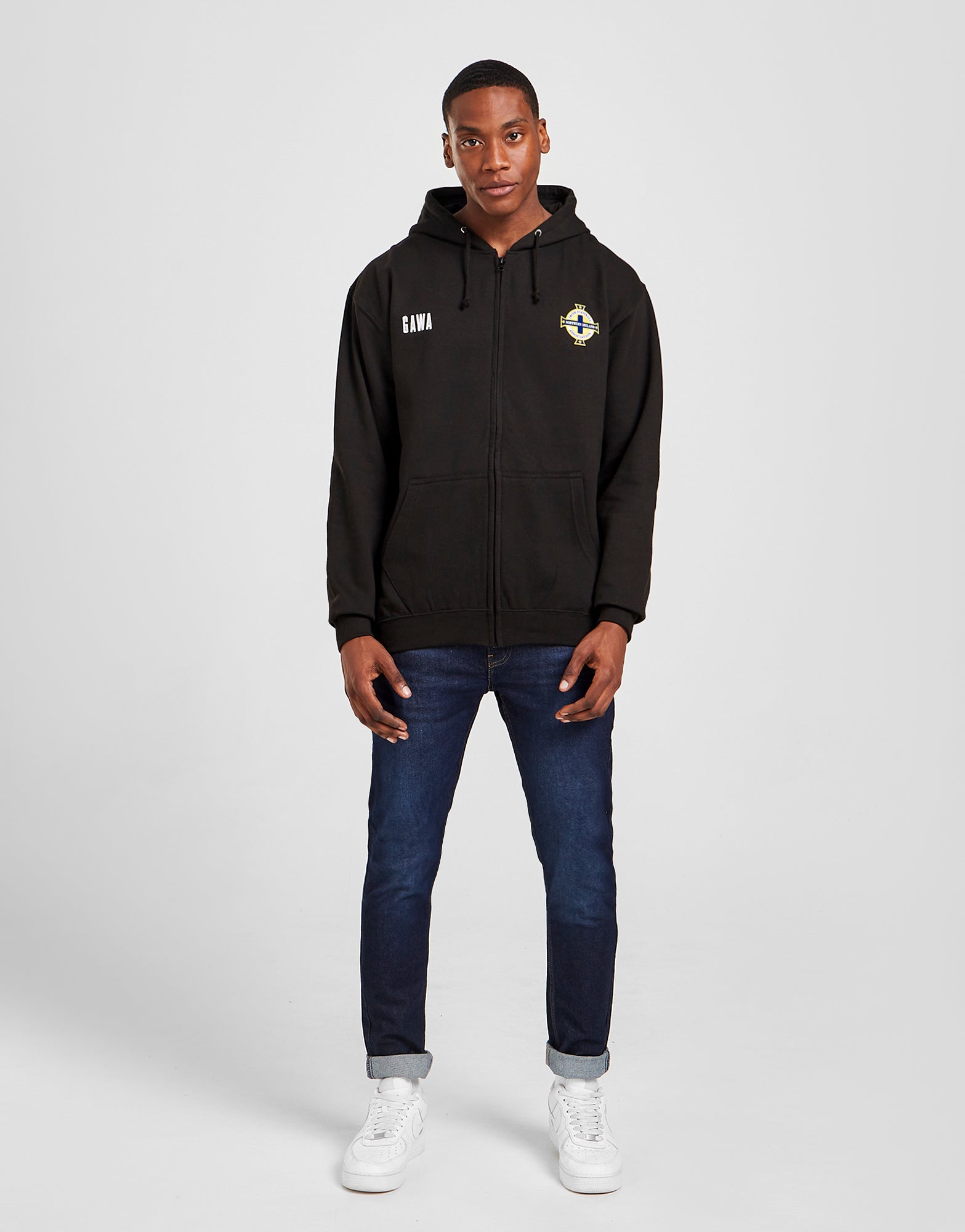 Official Northern Ireland Crest Zip Hoodie - Black - The World Football Store