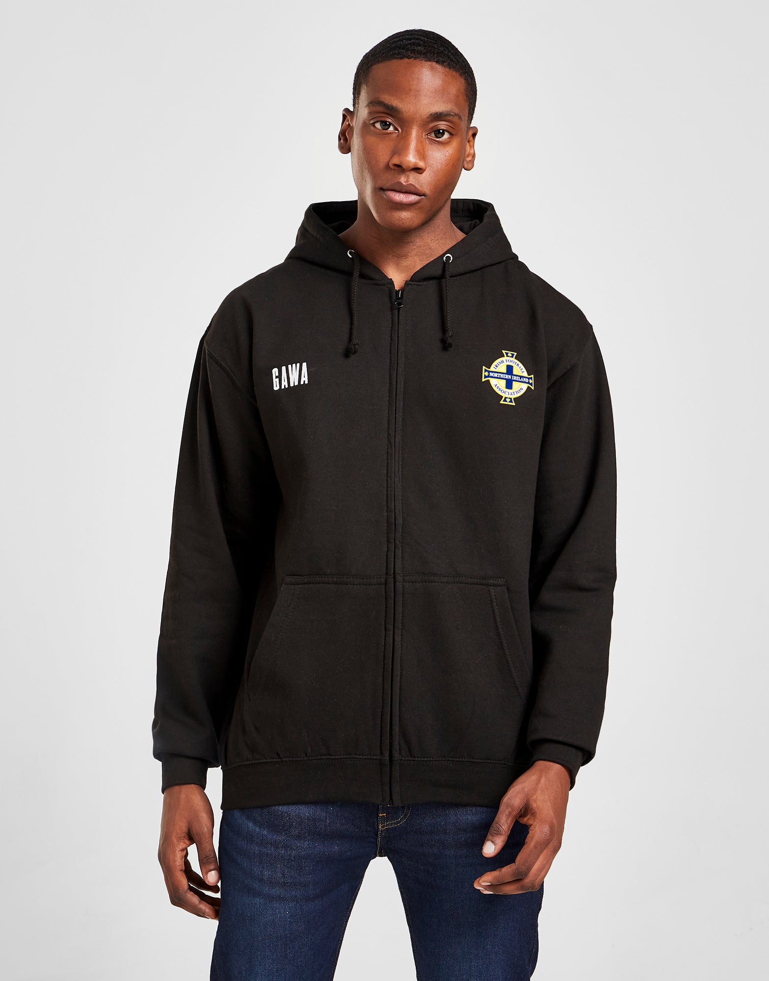 Official Northern Ireland Crest Zip Hoodie - Black - The World Football Store