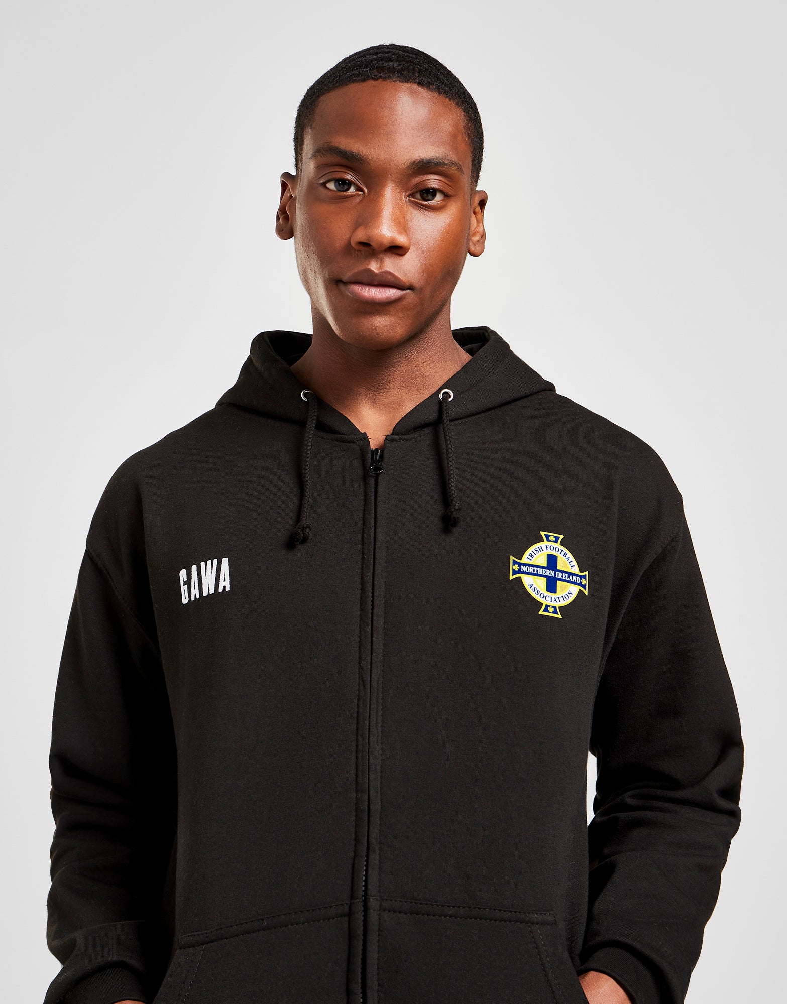 Official Northern Ireland Crest Zip Hoodie - Black - The World Football Store