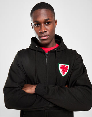 Official Team Wales Full Zip Hoodie Black