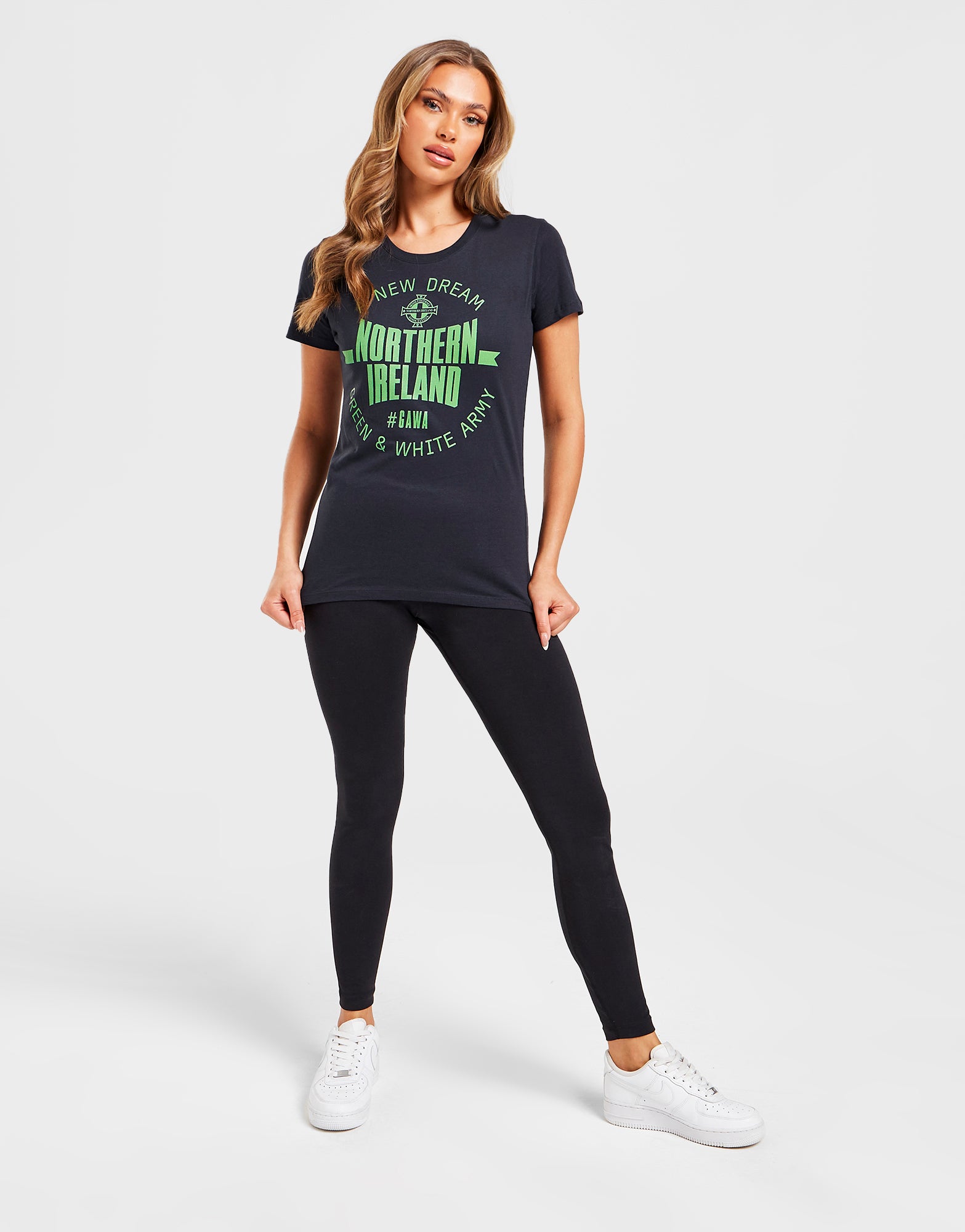 Official Northern Ireland Graphic T-Shirt Womens - Navy - The World Football Store