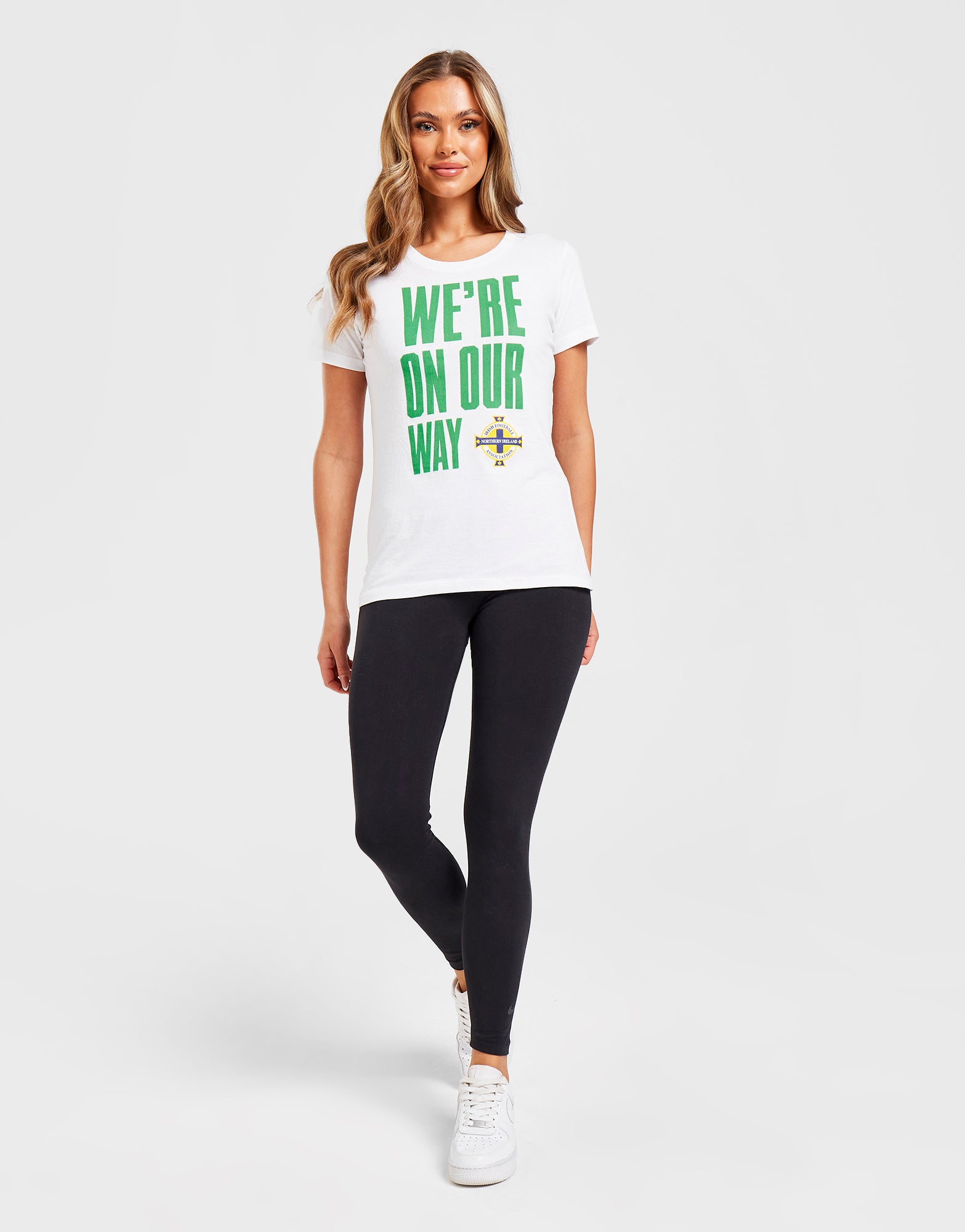 Official Northern Ireland "GAWA" T-Shirt Womens - White - The World Football Store