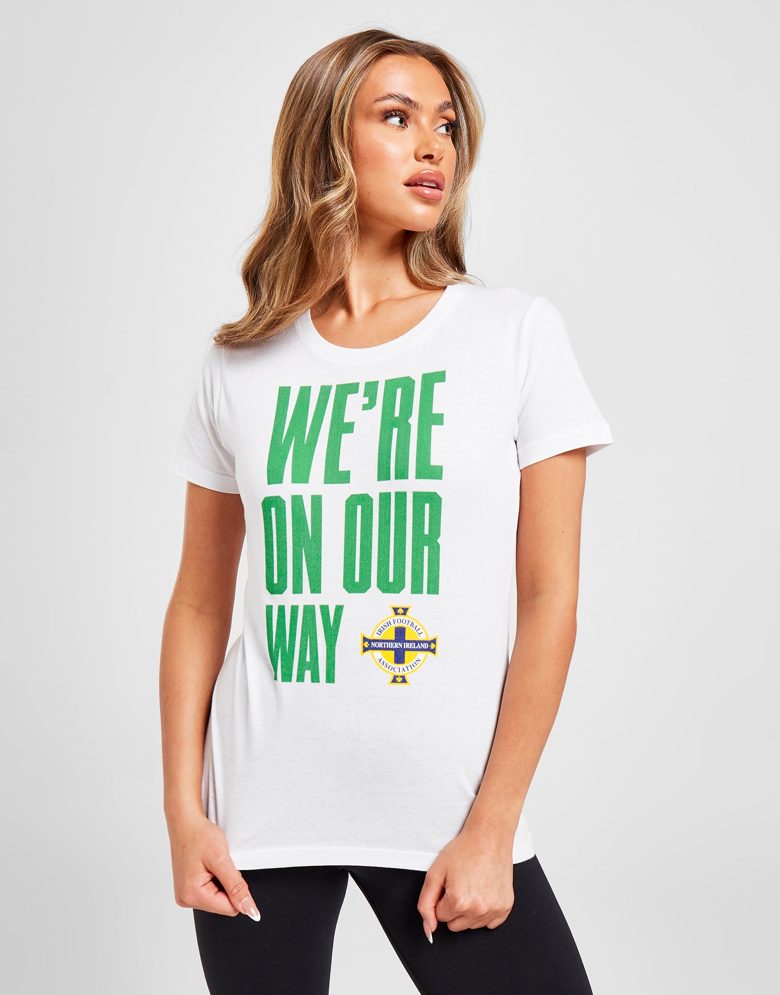 Official Northern Ireland "GAWA" T-Shirt Womens - White - The World Football Store