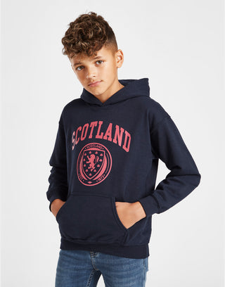 Official Team Scotland Kids Crest Logo Hoodie Navy