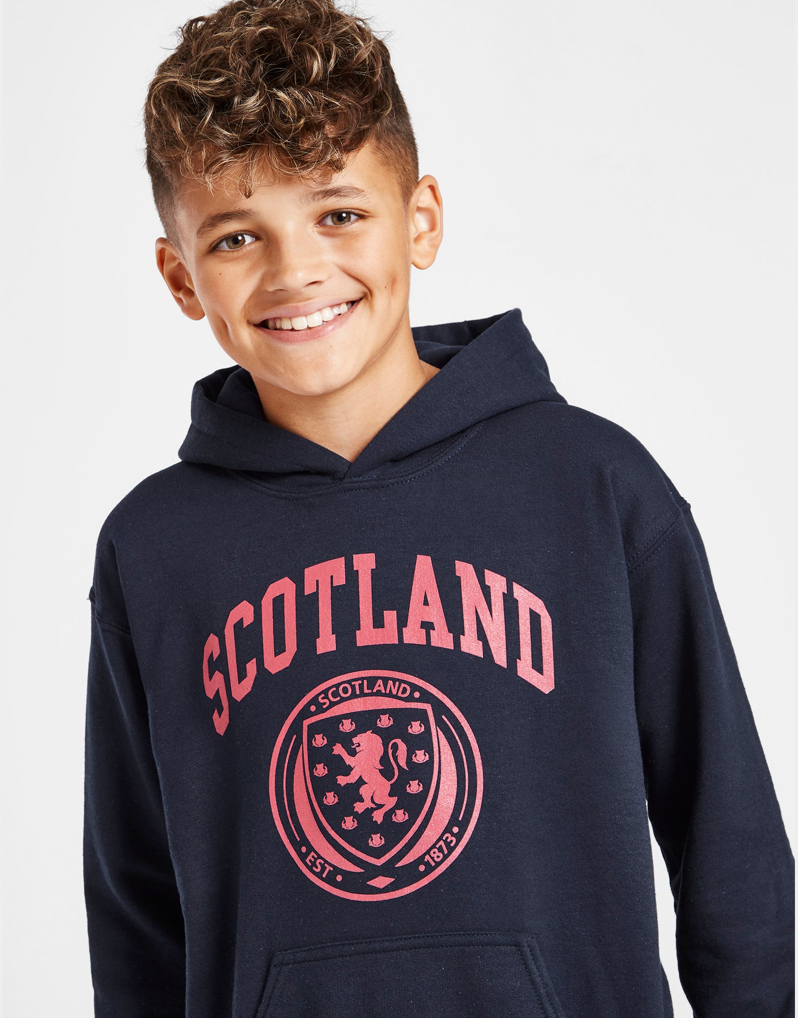 Official Team Scotland Kids Crest Logo Hoodie - Navy - The World Football Store