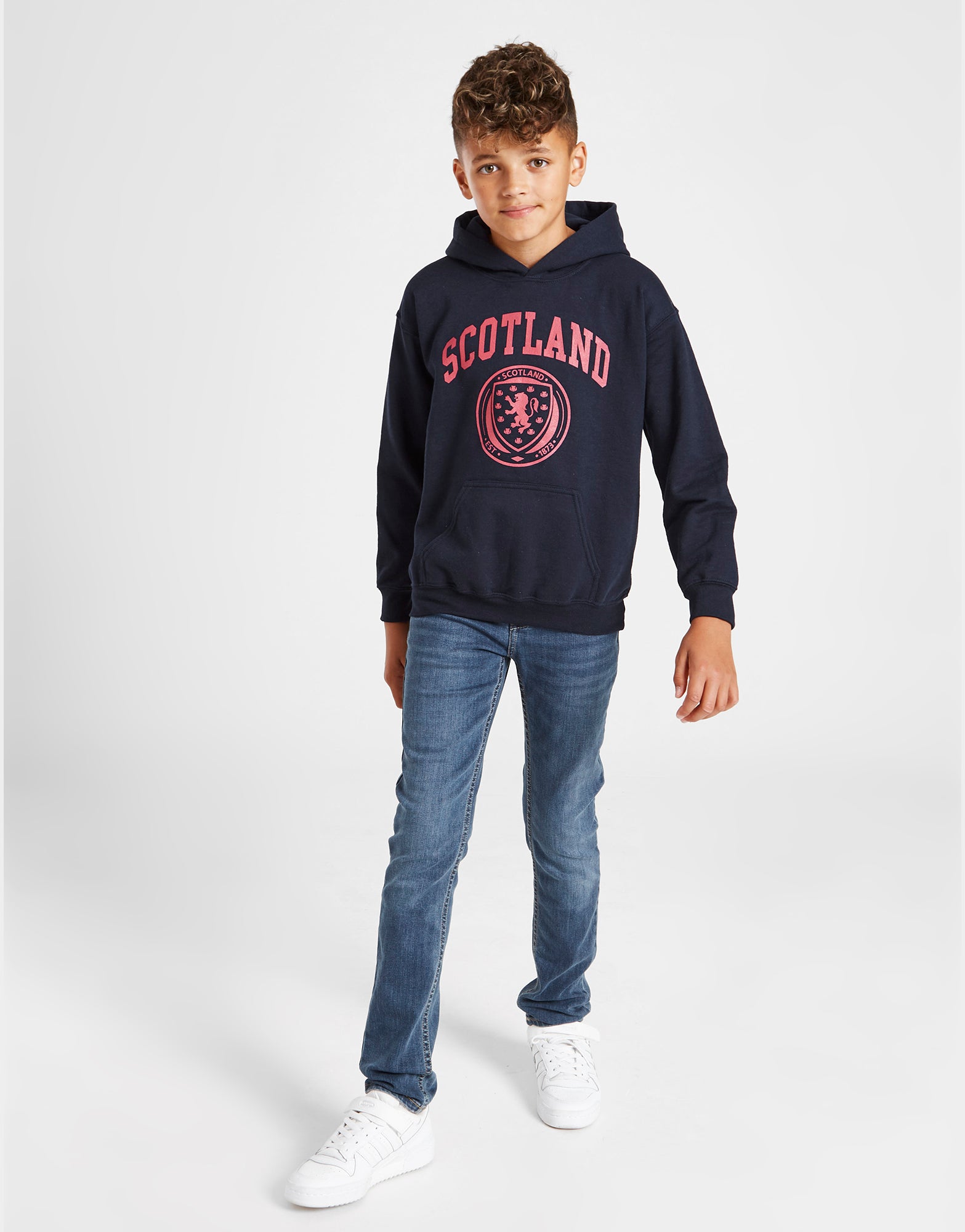 Official Team Scotland Kids Crest Logo Hoodie - Navy - The World Football Store
