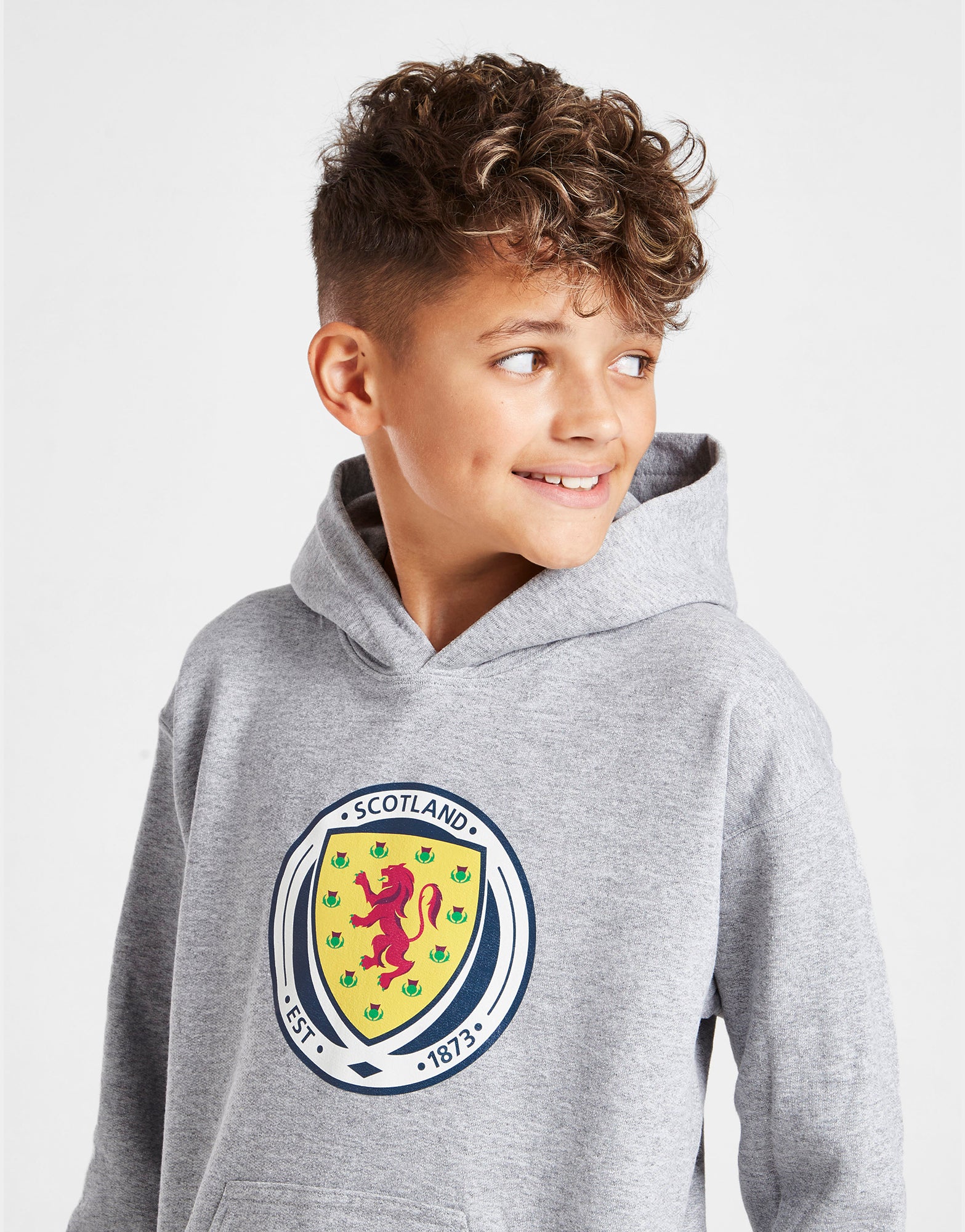 Official Team Scotland Kids Crest Logo Hoodie - Grey - The World Football Store