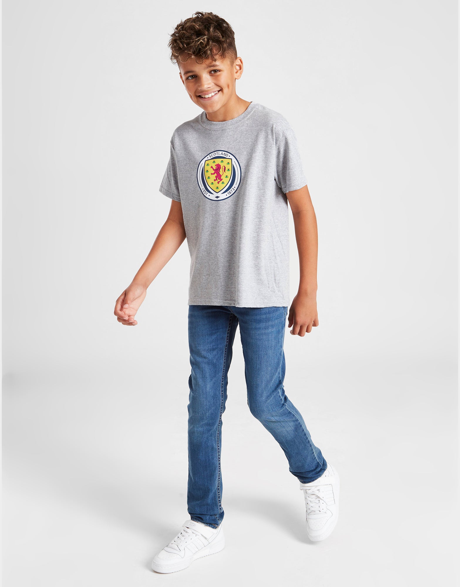 Official Team Scotland Kids FA logo T-Shirt - Grey - The World Football Store