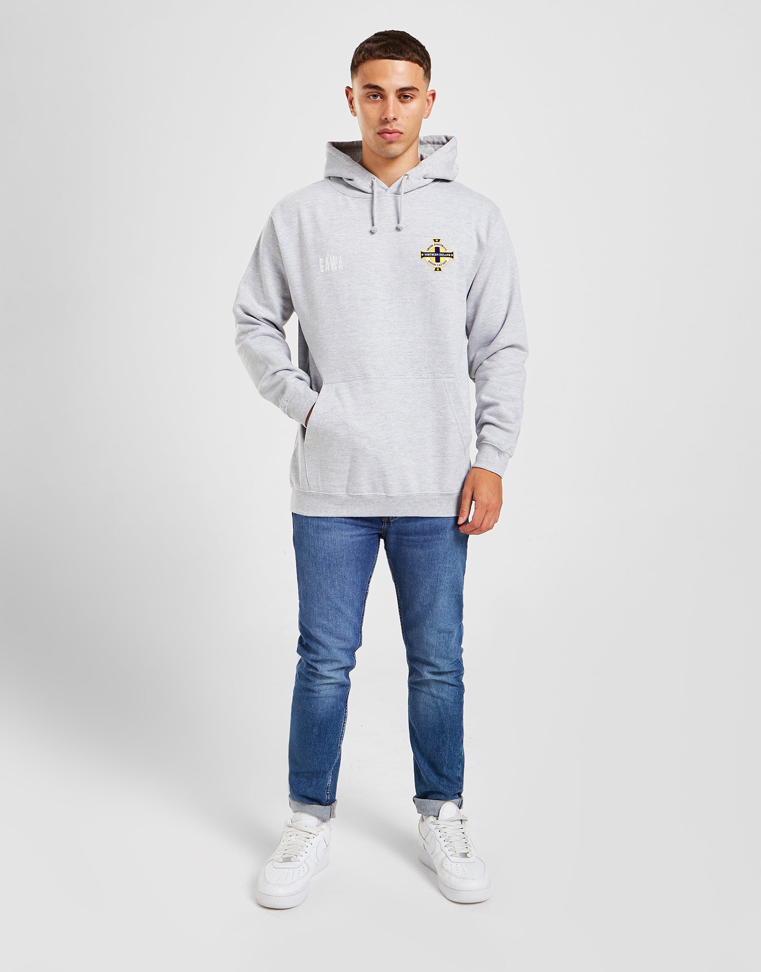 Official Northern Ireland Crest Hoodie - Grey Marl - The World Football Store