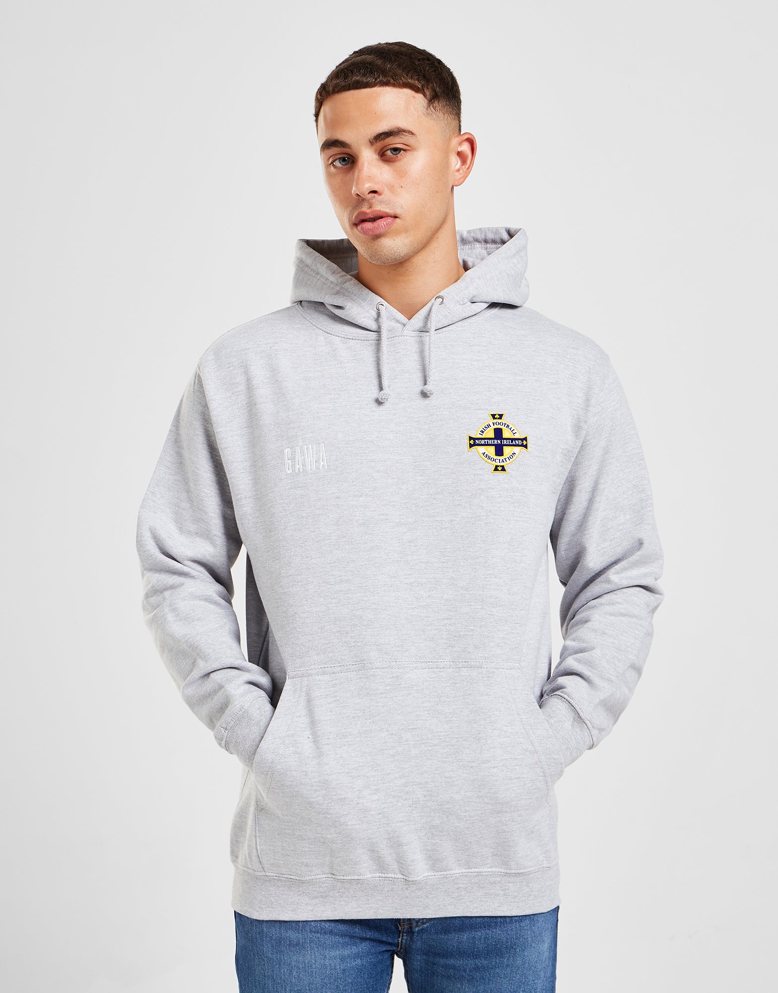 Official Northern Ireland Crest Hoodie - Grey Marl - The World Football Store