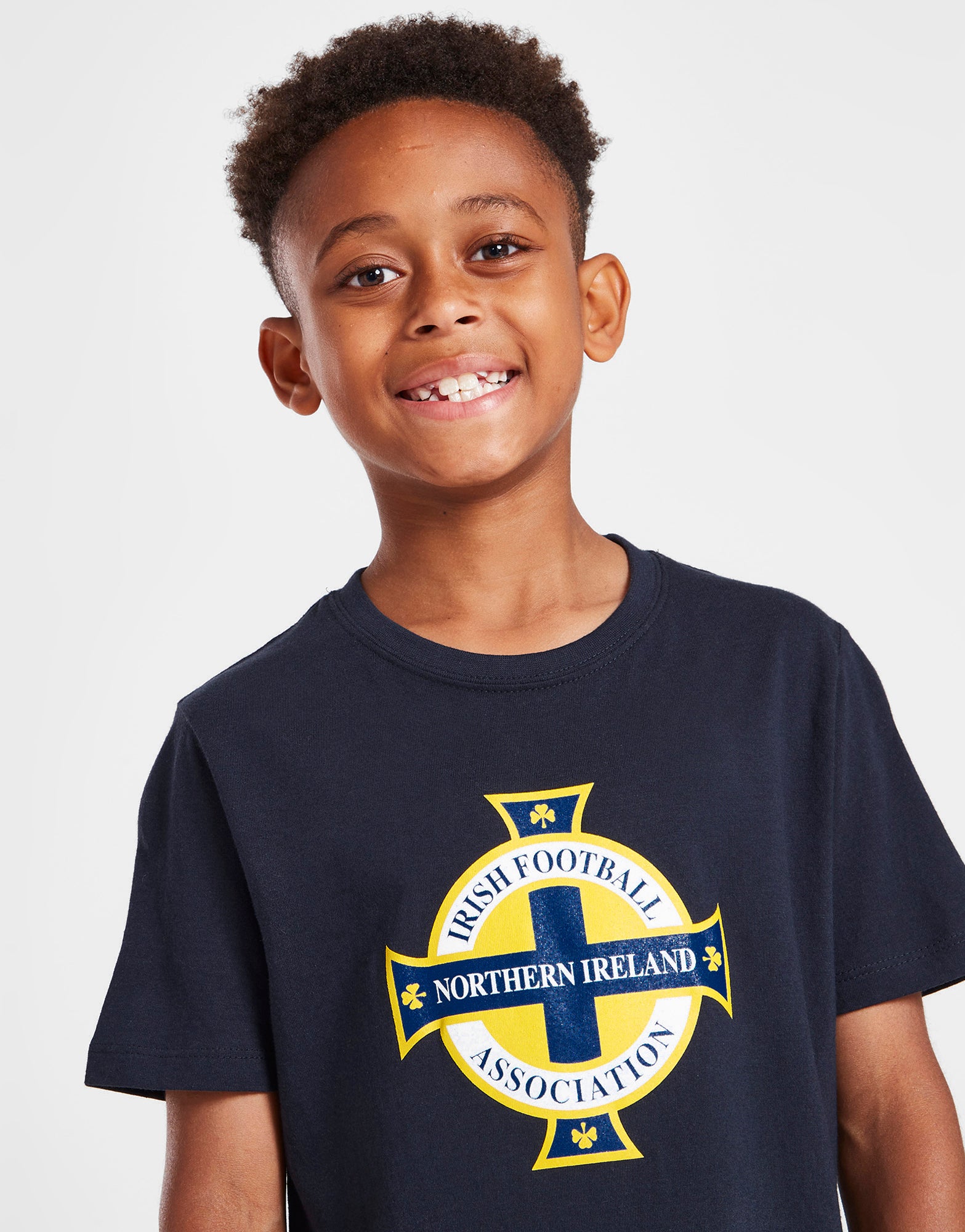 Official Team Northern Ireland Crest T-Shirt Kids - Navy - The World Football Store
