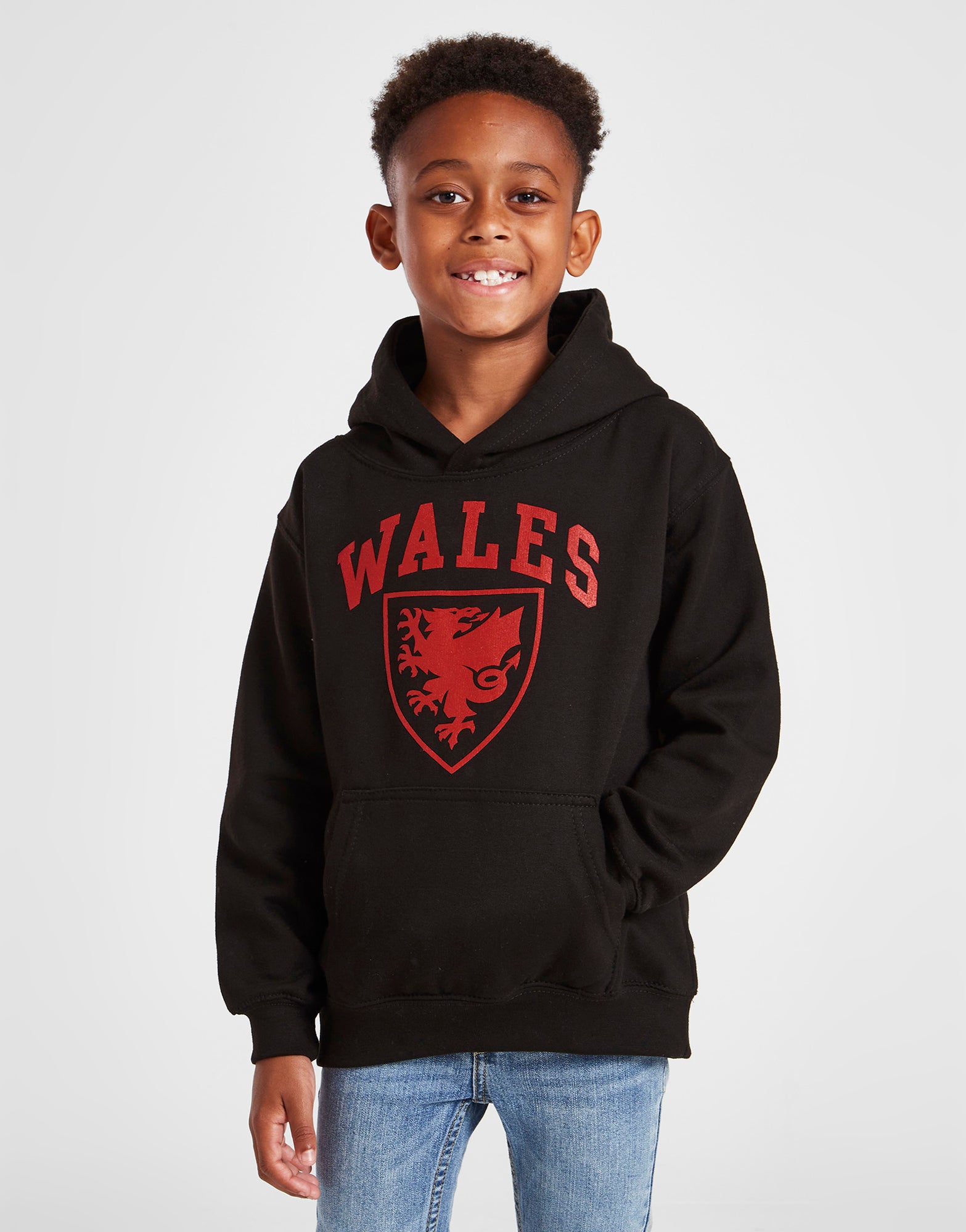 Official Team Wales Kids Hoodie - Black - The World Football Store