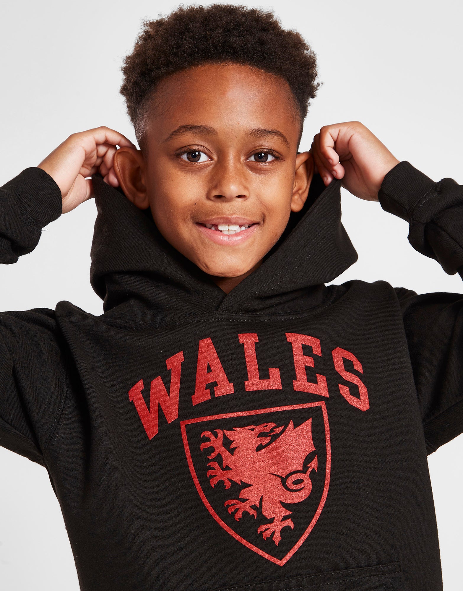 Official Team Wales Kids Hoodie - Black